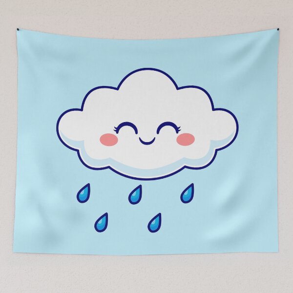 Item preview, Rain of Joy: Cute Smiling Cloud Brings Nature's Blessings designed and sold by hjian8219.
