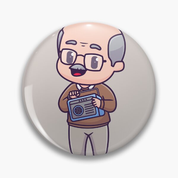 Item preview, Groovy Grandpa: Cartoon Icon of a Music-Loving Grandfather designed and sold by hjian8219.