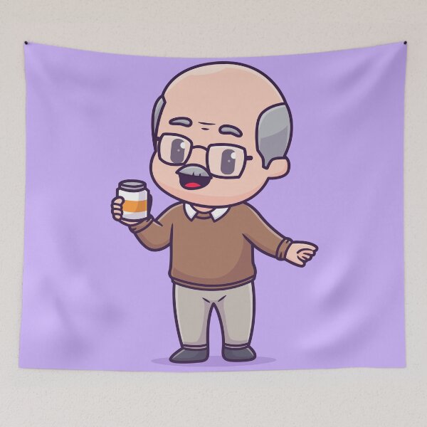Item preview, Coffee-Loving Grandpa: Cartoon Vector Icon Illustration designed and sold by hjian8219.