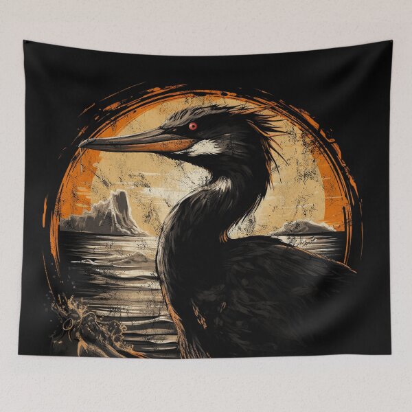 Artikelvorschau, Ein Kormoran-Shag - Vintage Distressed Street Art-Vögel entworfen und verkauft von GVRDesign.