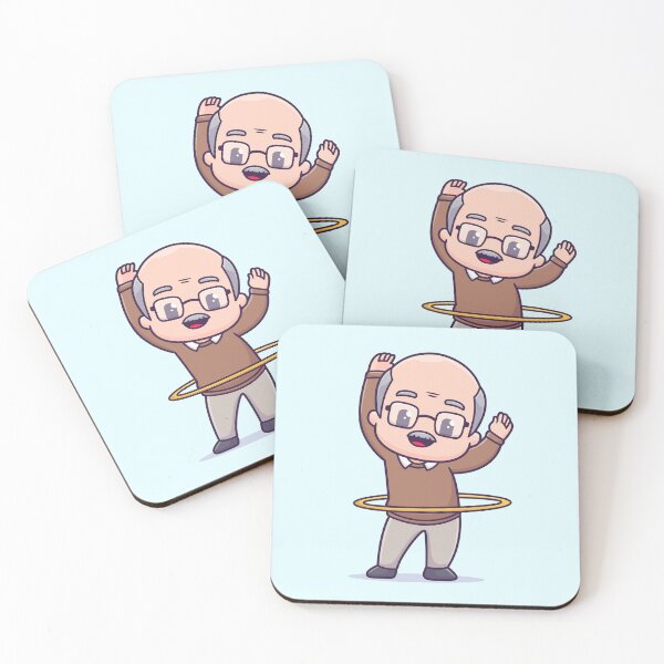 Item preview, Playful Grandpa: Hula Hooping Fun - Cartoon Vector Icon Illustration designed and sold by hjian8219.