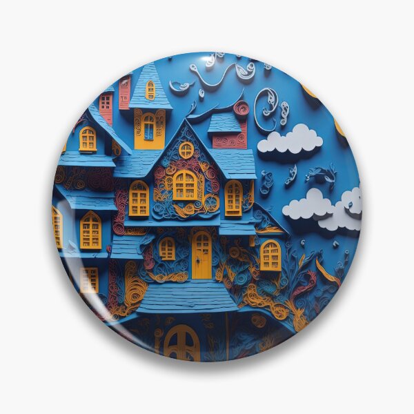 Item preview, paper cut art beautiful house blue cool chic designed and sold by Natcharee.