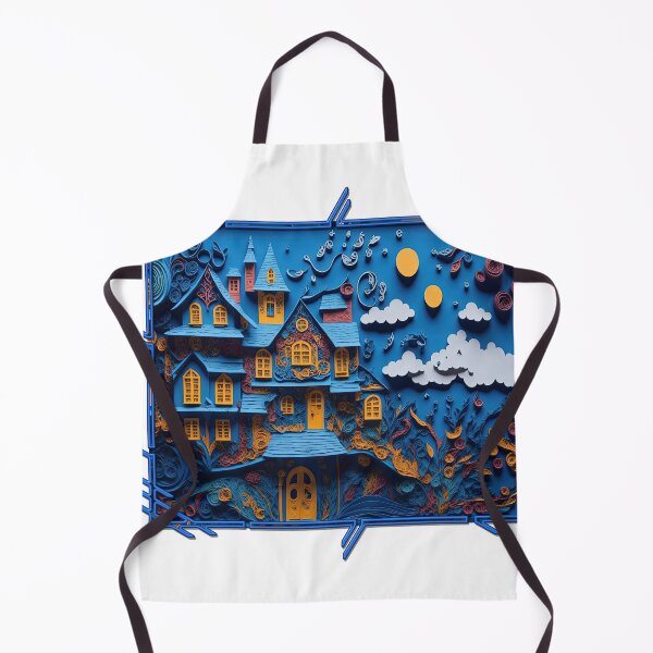 Item preview, paper cut art beautiful house blue cool chic designed and sold by Natcharee.