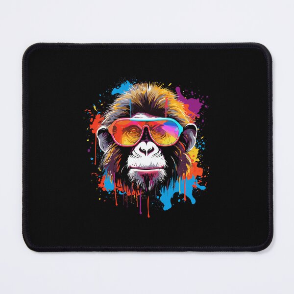 Item preview, monkey wearing glasses, monkey hiphop style, colorful monkey head designed and sold by GreyStanzione1.