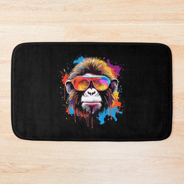 Item preview, monkey wearing glasses, monkey hiphop style, colorful monkey head designed and sold by GreyStanzione1.