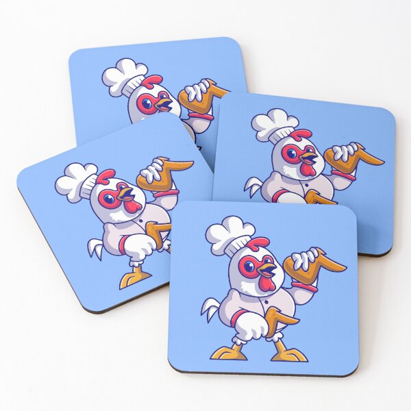 Item preview, Culinary Whimsy: Cute Chicken Chef with Fried Chicken - Cartoon Icon Illustration designed and sold by hjian8219.