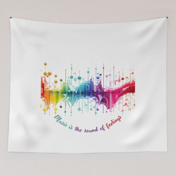 Item preview, Music is the Sound of Feelings - Rainbow Wave Design designed and sold by alaa-mously.
