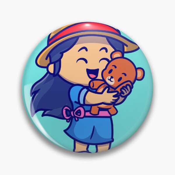 Item preview, Adorable Girl with Teddy Bear Doll - Cartoon Vector Icon Illustration designed and sold by hjian8219.