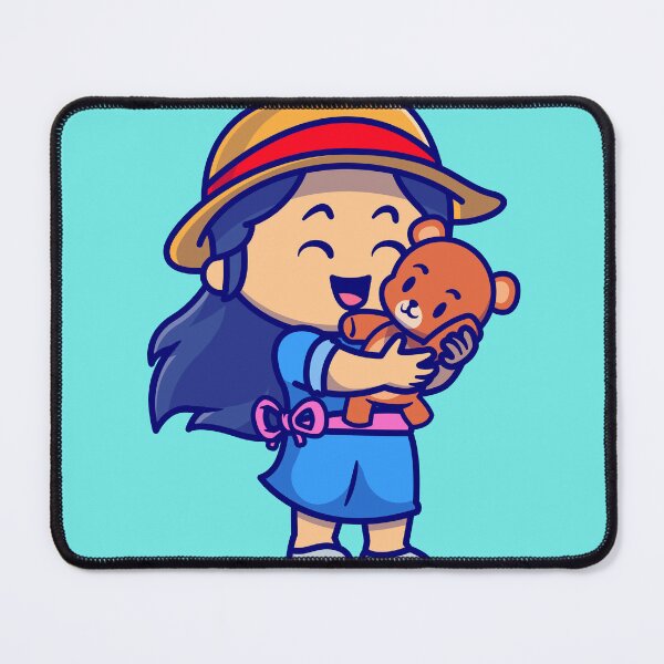 Item preview, Adorable Girl with Teddy Bear Doll - Cartoon Vector Icon Illustration designed and sold by hjian8219.