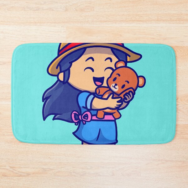 Item preview, Adorable Girl with Teddy Bear Doll - Cartoon Vector Icon Illustration designed and sold by hjian8219.