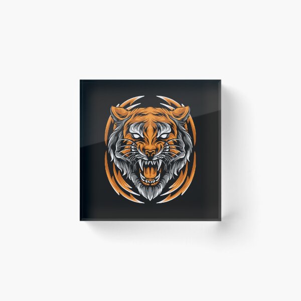 Item preview, Colorful tiger head, watercolor tiger head, tiger mascot designed and sold by GreyStanzione1.