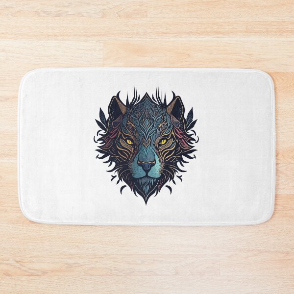 Item preview, watercolor lion head, colorful lion head, ethnic lion head designed and sold by GreyStanzione1.
