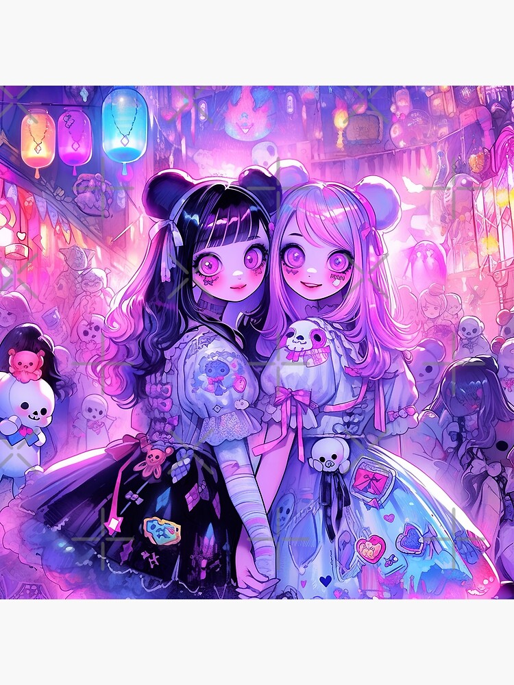 12 Halloween Vampire Demon Anime Girl Wallpapers (Instant Download) 