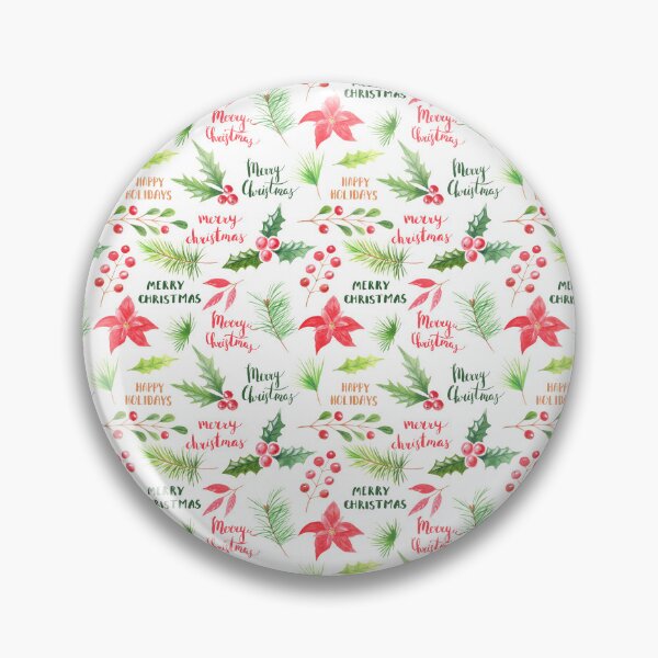 Item preview, Cute Pine Tree Poinsettia Merry Christmas Woodland Pattern designed and sold by ArtMeetsPizza.