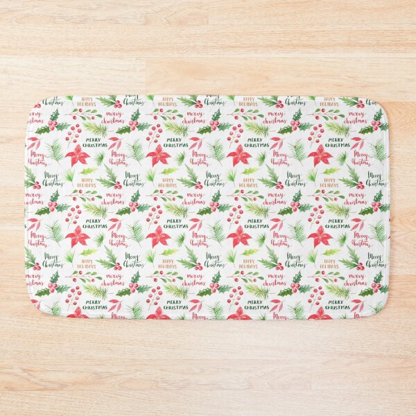 Item preview, Cute Pine Tree Poinsettia Merry Christmas Woodland Pattern designed and sold by ArtMeetsPizza.