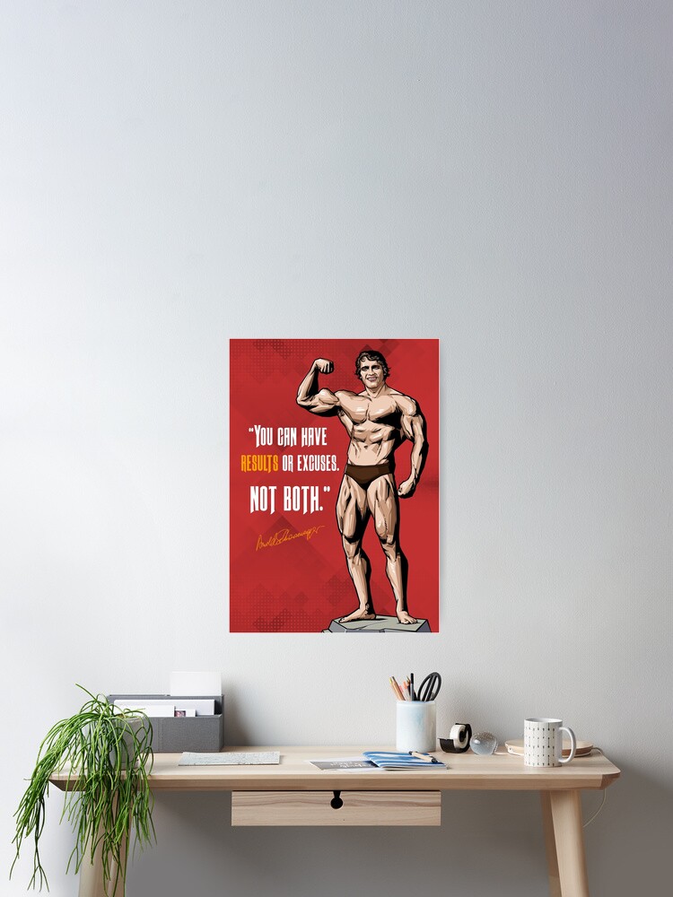 Thumbnail 2 of 3, Poster, Arnold Schwarzenegger Fitness Quotes - Motivational Art designed and sold by Ramzad.