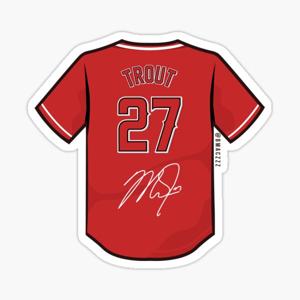 Men's Mike Trout #27 Angels Team Baseball Jersey Printed AOP