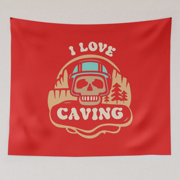 Item preview, I Love Caving-skull wearing helmet design designed and sold by Mohommadzaki Mulla.