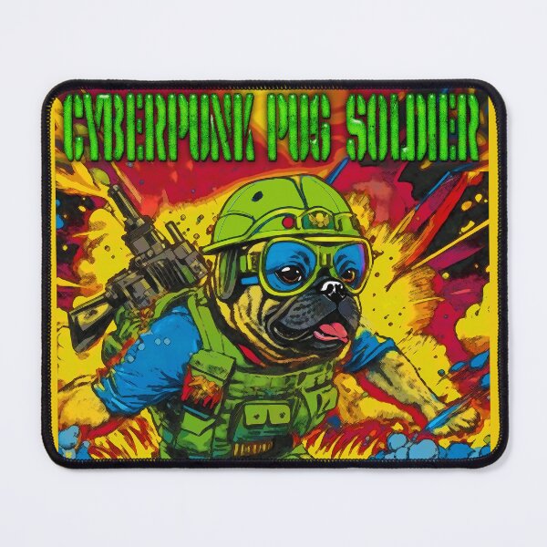 Item preview, Pug Cyberpunk Soldier 12 designed and sold by RedBluffTraders.