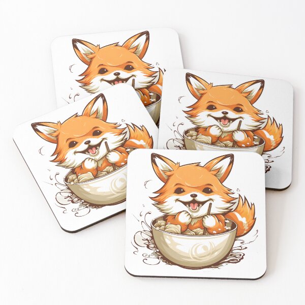 Item preview, Funny Fox eat Ramen  designed and sold by GirlGlowGraphic.