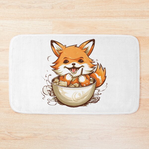 Item preview, Funny Fox eat Ramen  designed and sold by GirlGlowGraphic.