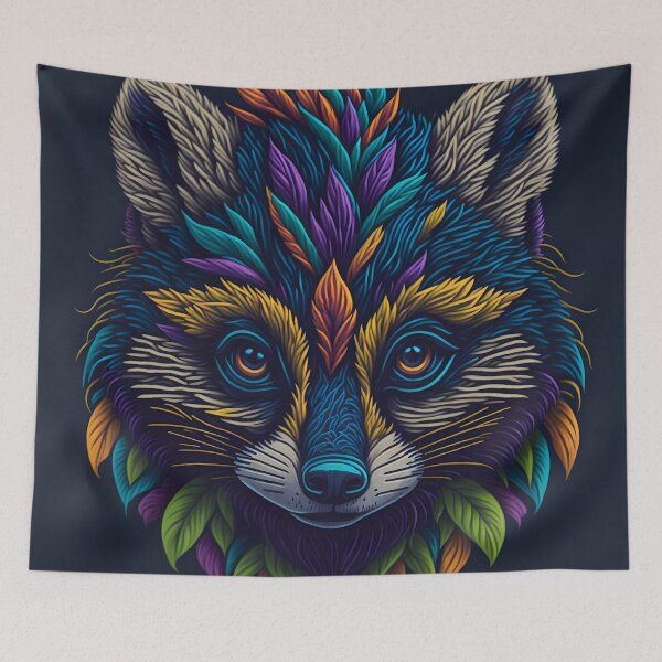 Item preview, "Raccoon Head Vector Art: A Whimsical 2D Masterpiece" designed and sold by Best-Art-32.