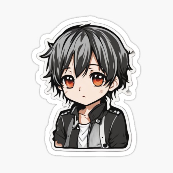 Edgy anime boy with black hair