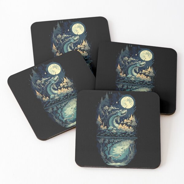 Item preview, Loch Ness Monster Retro Moon Scotland Cryptid Legend designed and sold by Peculiarts.