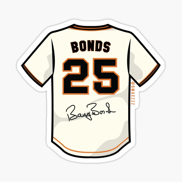 Barry Bonds Number #25 Men's Giants Printed Baseball Jersey White Orange  Black