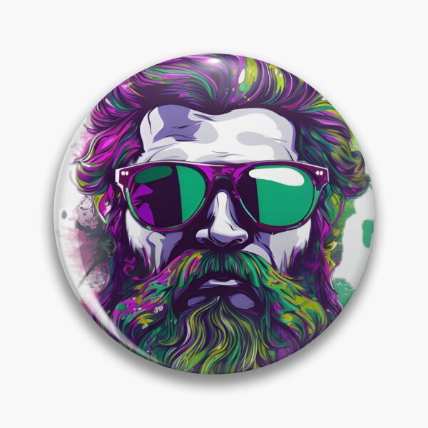 Item preview, Colorful Beard Man with Sunglasses designed and sold by alaa-mously.
