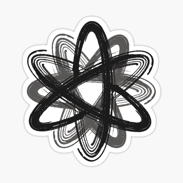 black and grey flower pattern Sticker