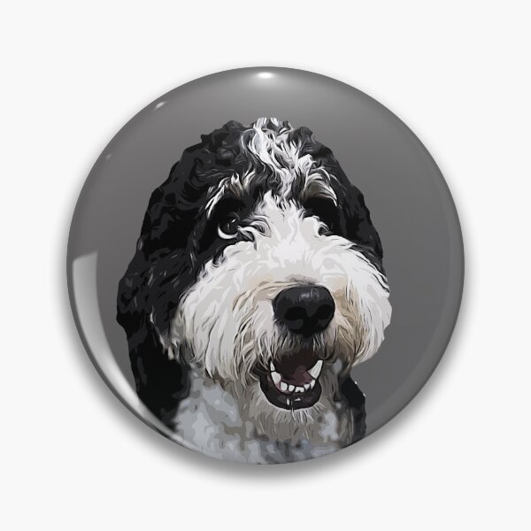 Artikelvorschau, Bernedoodle süßer schwarz-weißer Hündchen entworfen und verkauft von Elarex.