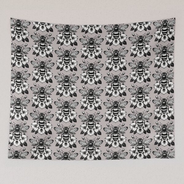 Item preview, Bee Vintage Illustration black and white designed and sold by Bauani.