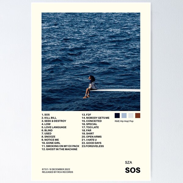 Item preview, SOS By SZA designed and sold by Unemployed Posters.