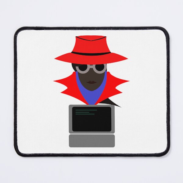 Item preview, Lady Red (Afro W/Computer): A Cybersecurity Design designed and sold by McNerdic.
