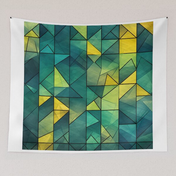 Item preview, The complex triangular geometric pattern alternates. designed and sold by maii7879.