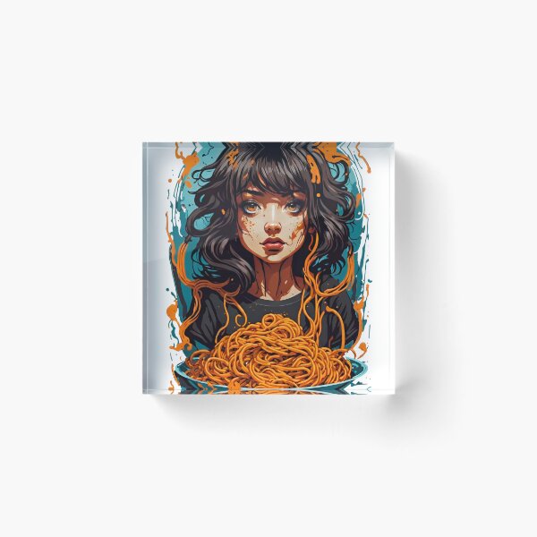 Item preview, girl eating spaghetti designed and sold by Okizz.