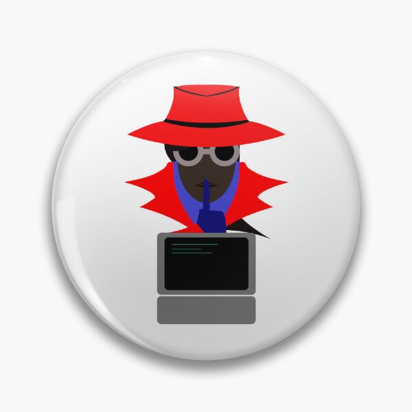 Item preview, Lady Red Shush (Afro W/Computer): A Cybersecurity Design designed and sold by McNerdic.