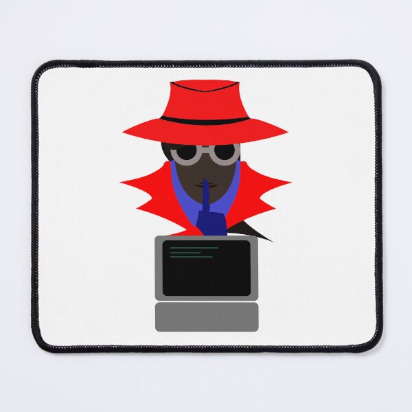 Item preview, Lady Red Shush (Afro W/Computer): A Cybersecurity Design designed and sold by McNerdic.