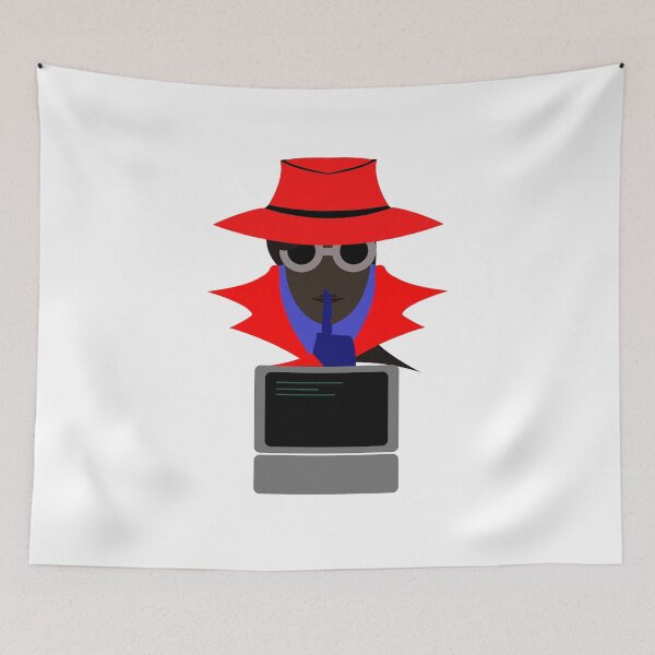 Item preview, Lady Red Shush (Afro W/Computer): A Cybersecurity Design designed and sold by McNerdic.