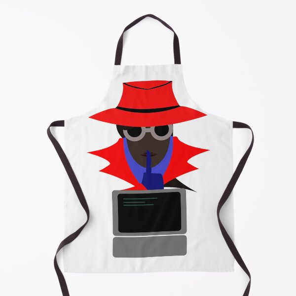 Item preview, Lady Red Shush (Afro W/Computer): A Cybersecurity Design designed and sold by McNerdic.