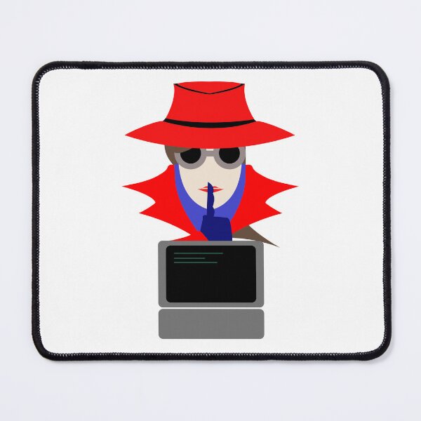 Item preview, Lady Red Shush (Cauc W/Computer): A Cybersecurity Design designed and sold by McNerdic.