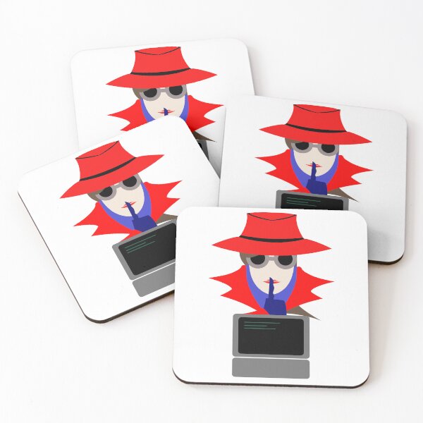 Item preview, Lady Red Shush (Cauc W/Computer): A Cybersecurity Design designed and sold by McNerdic.