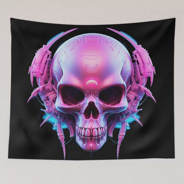 Item preview, Neon Cyberpunk Skull designed and sold by AnalyticalDream.