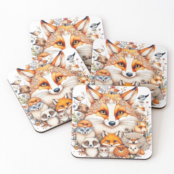Item preview, Super Cute Animals, Fox and friends  designed and sold by Growthmind7.