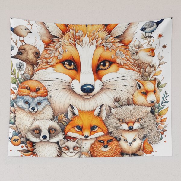 Item preview, Super Cute Animals, Fox and friends  designed and sold by Growthmind7.