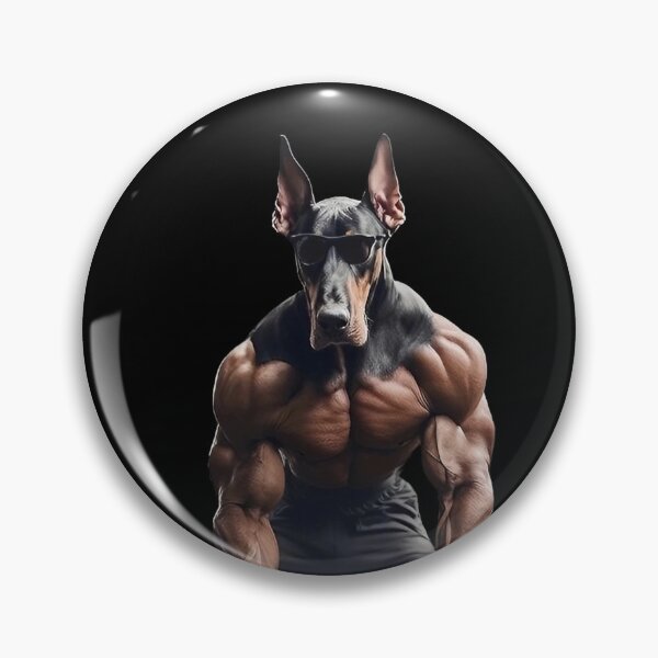 Item preview, Weightlifting At The Fitness Gym With A Bodybuilder Featuring A Natural Ear Doberman Dog 02 designed and sold by yourwelcomee.