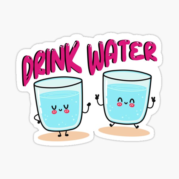 Drink More Water Sticker, Cute Drink Water Reminder, Glossy Water Proof  Vinyl 