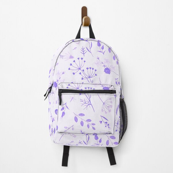 Item preview, purple white floral pattern with wildflowers designed and sold by fowons.