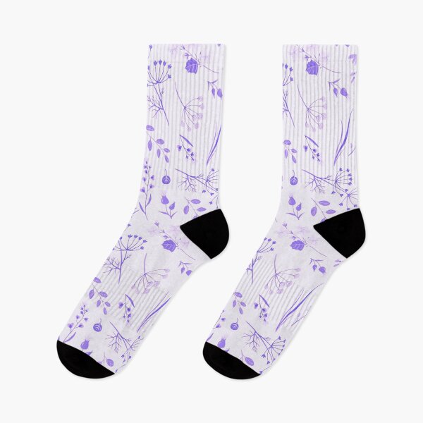 Item preview, purple white floral pattern with wildflowers designed and sold by fowons.